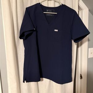 Figs Navy Blue Scrub Top